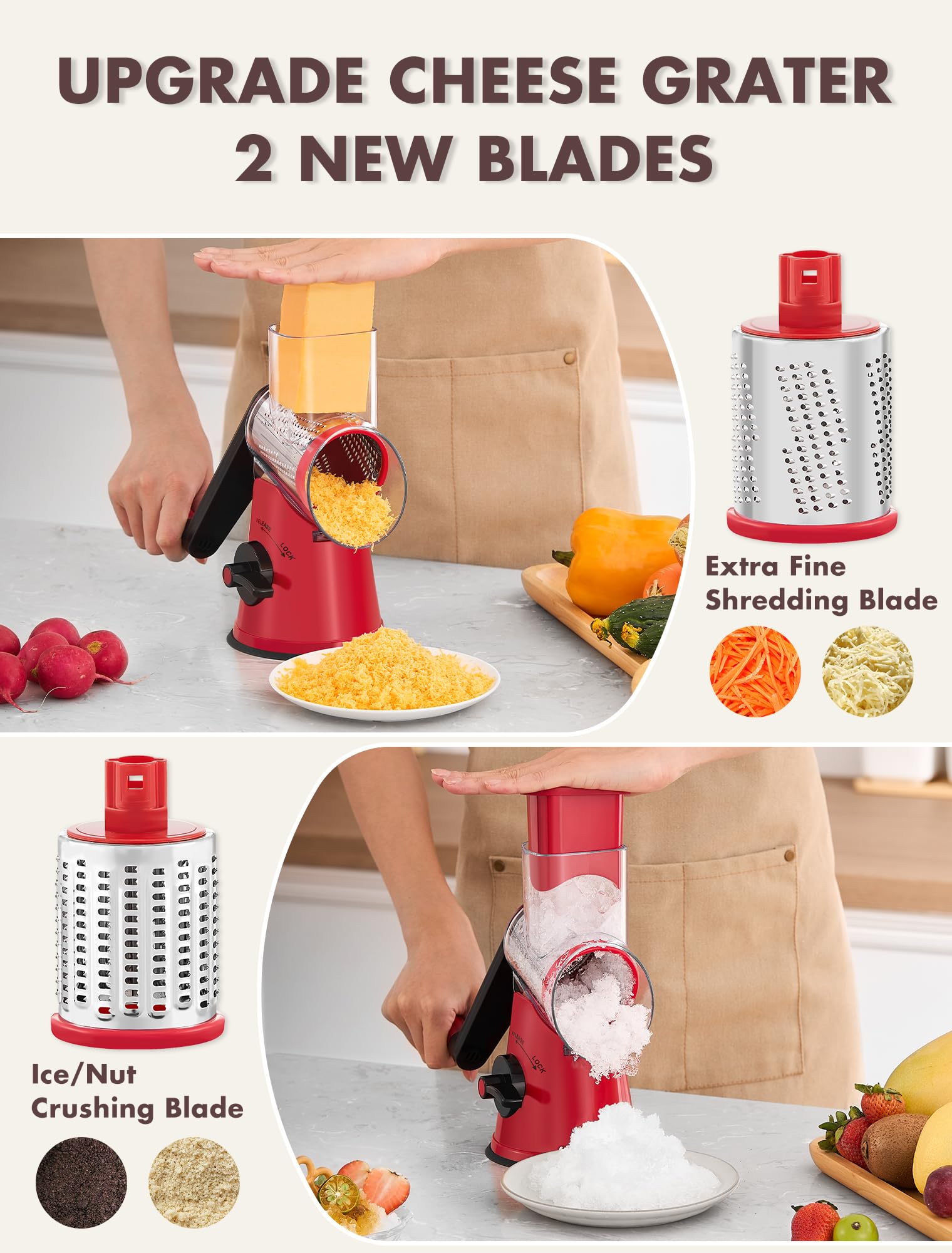 GDL ice shave blade in action for ice crushing on demand