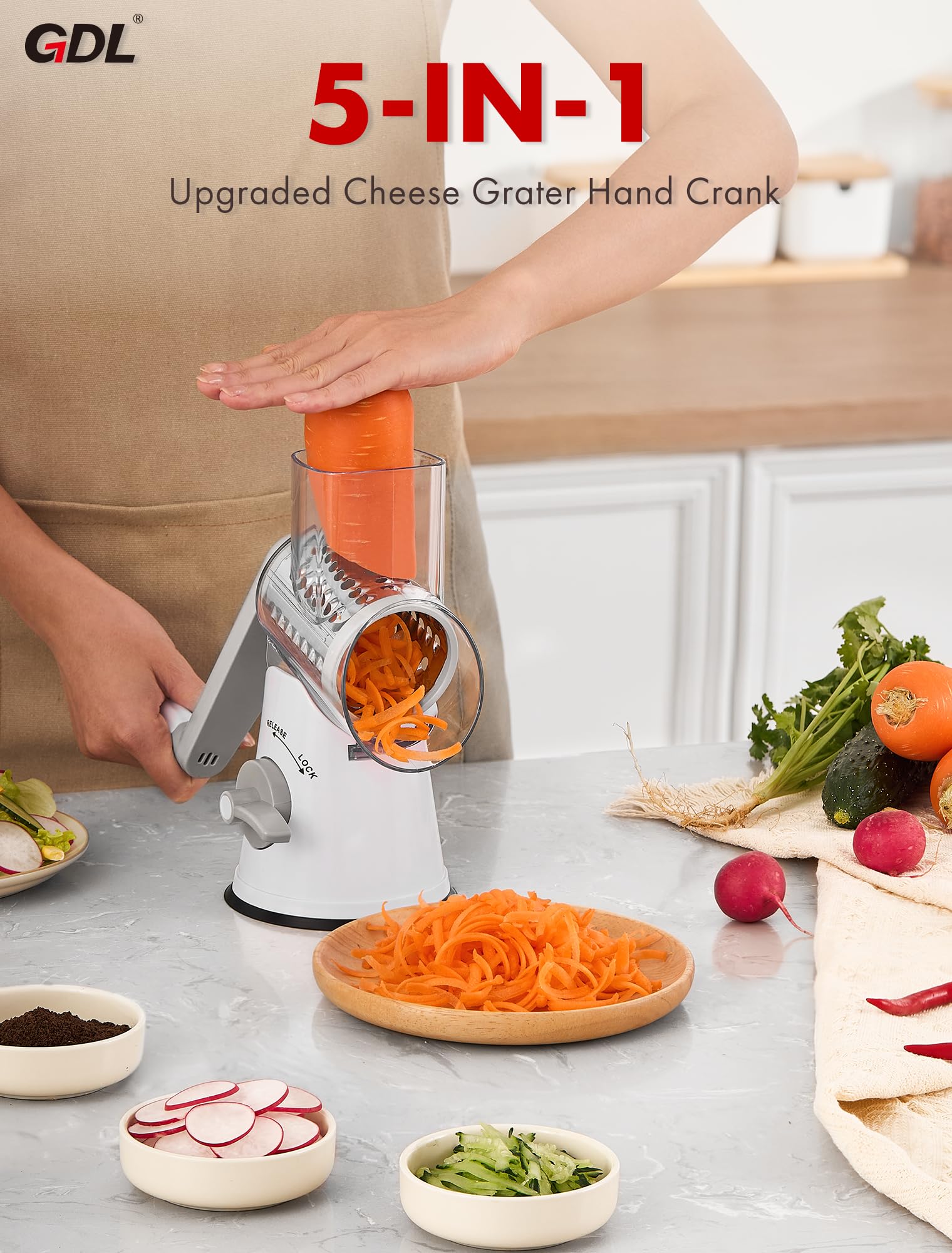 GDL Locking knob keeps operation secure during grating.