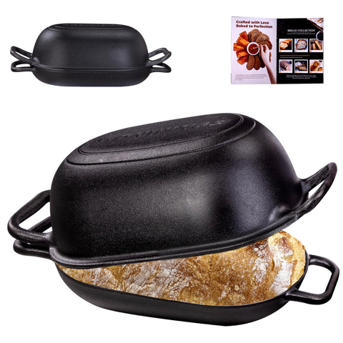 GdnWings oval Dutch oven front view shows even heat for crusty bread.
