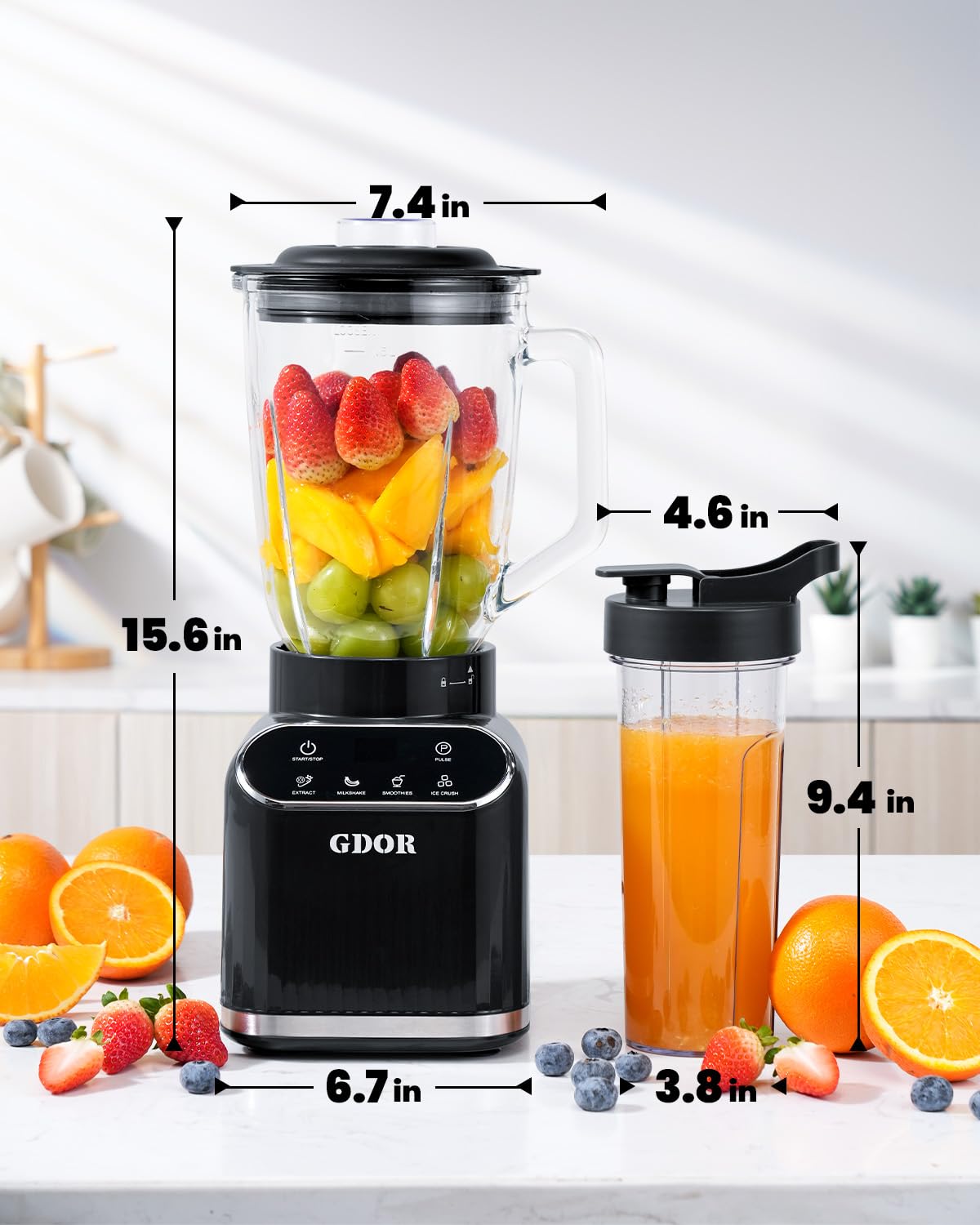 GDOR Blender 4-leaf blade for single-serve smoothies and shakes
