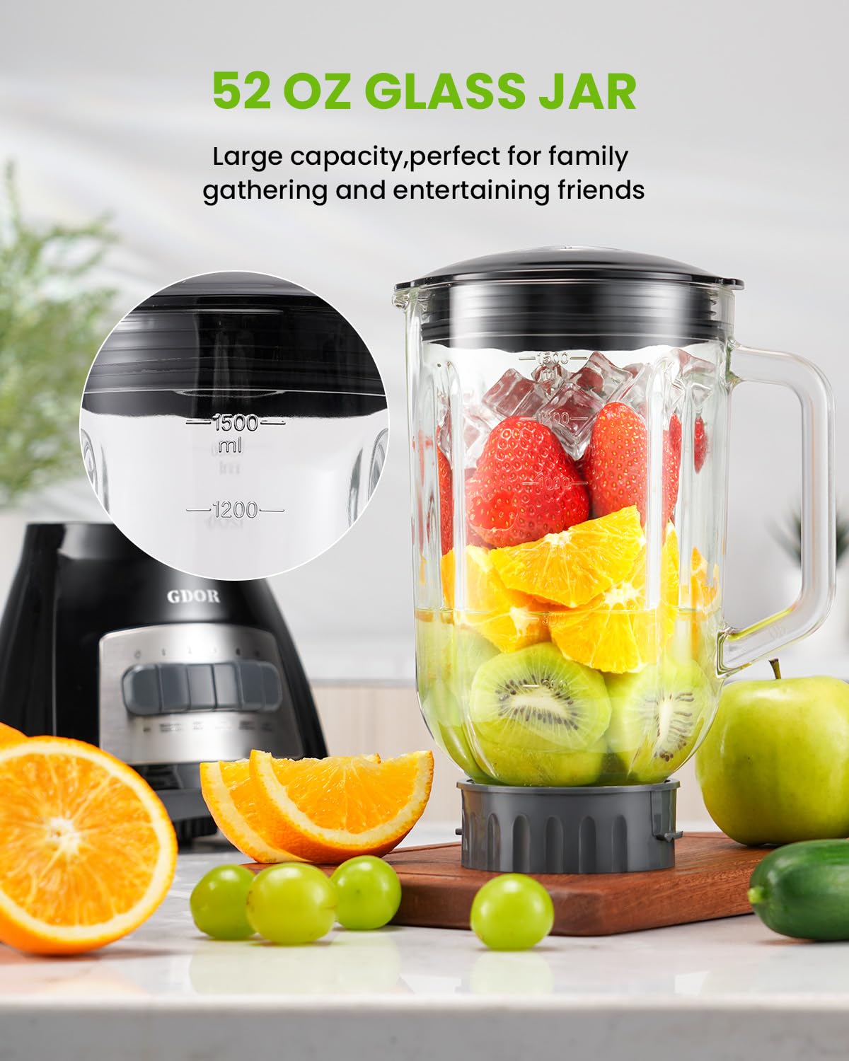 GDOR blender control panel with nine functions for versatile blending
