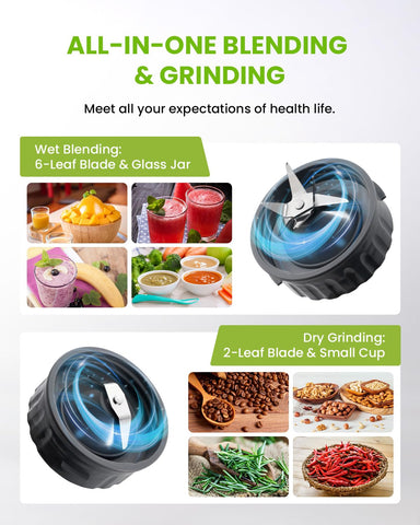 GDOR blender built-in grinder attachment for spices and coffee beans