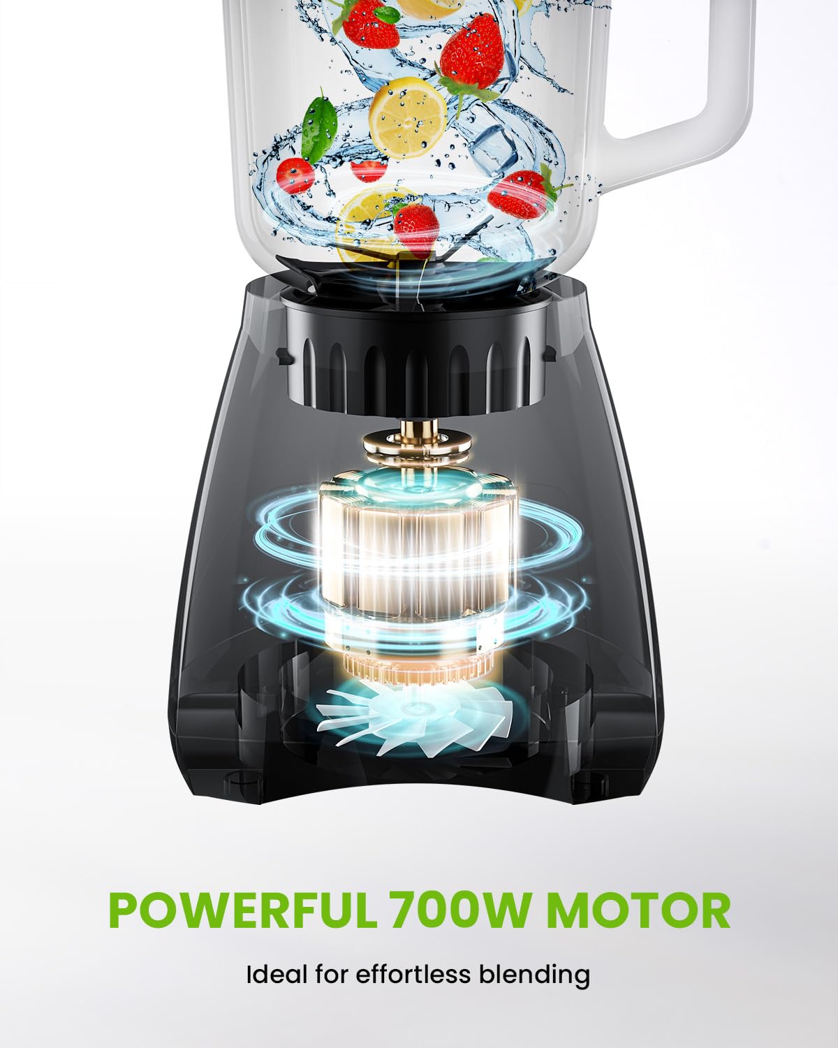 GDOR blender crushes ice for refreshing frozen drinks
