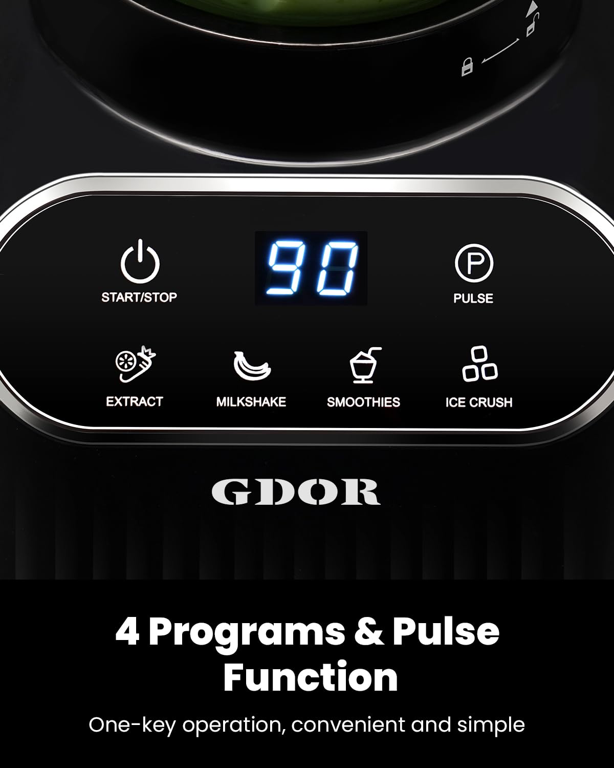 GDOR Blender ice-crush program powers smooth frozen drinks