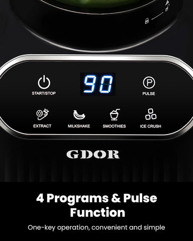 GDOR Blender ice-crush program powers smooth frozen drinks