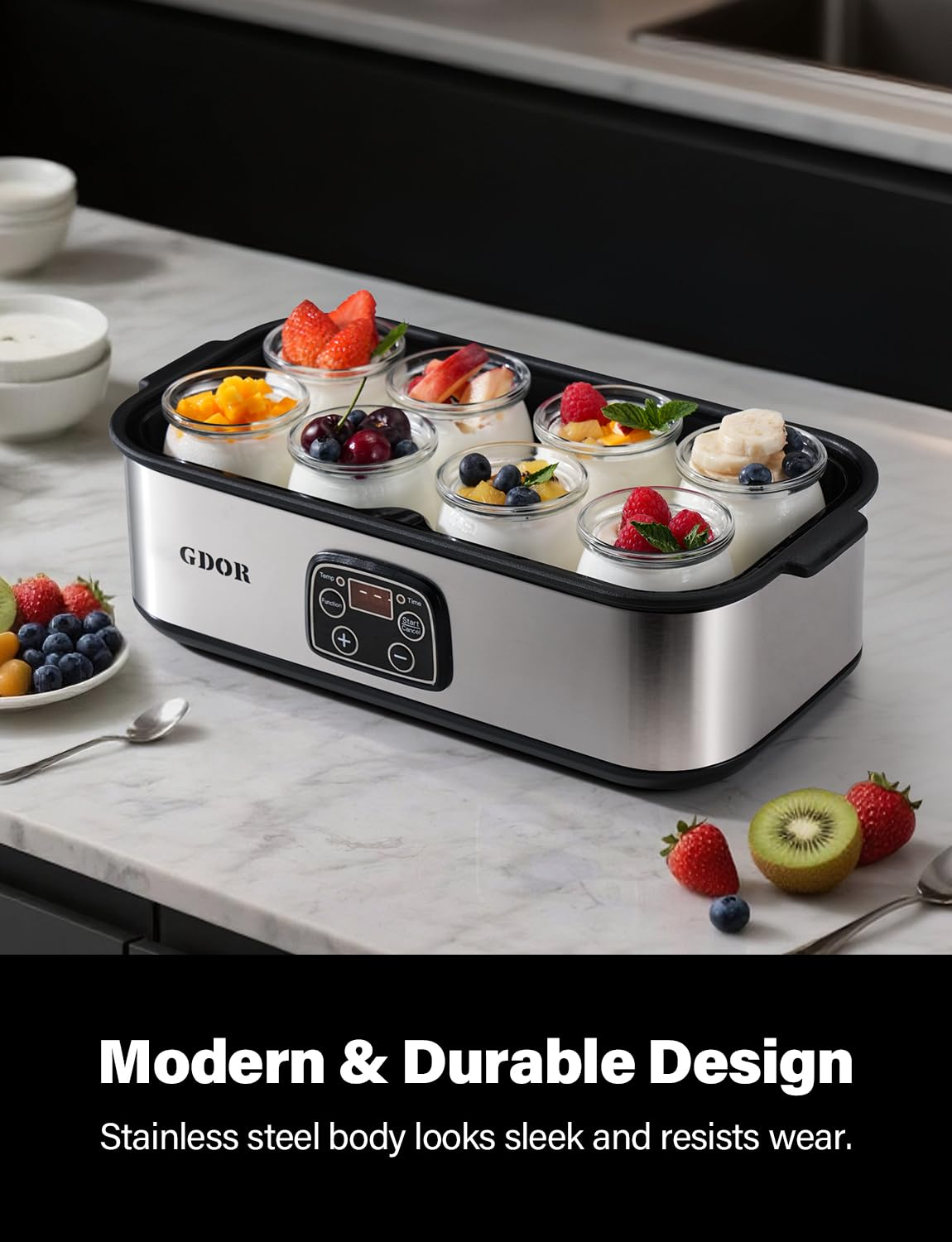 GDOR yogurt maker timer showing up to 48 hours for scheduling.