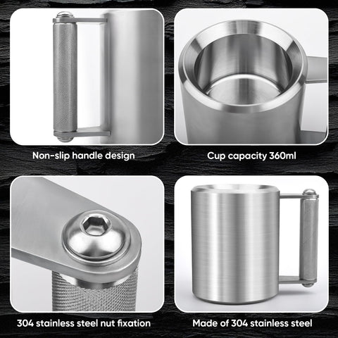 Gdsinstna mug 360ml capacity highlights a large mug suitable for beverages at the gym.