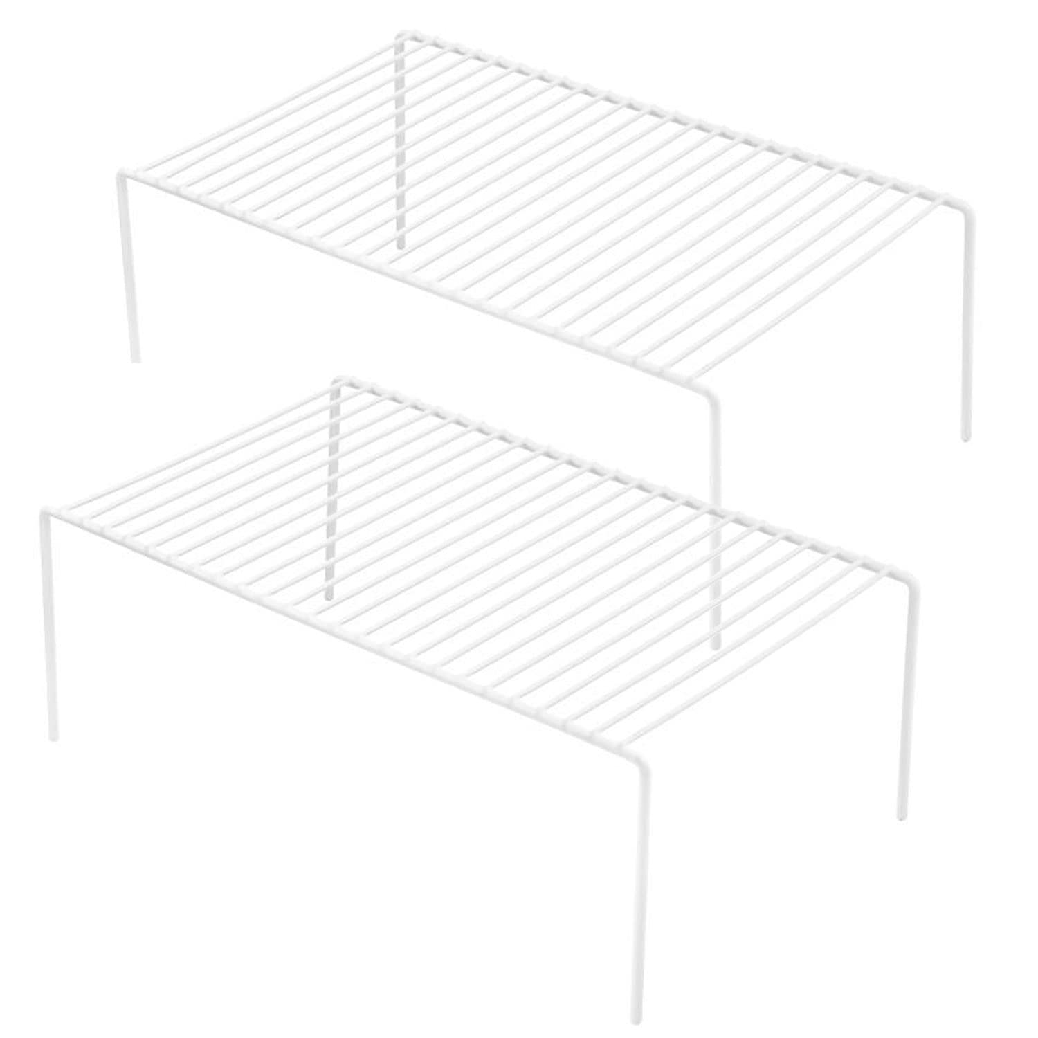 GEDLIRE cabinet shelf 13x9-2-pack shows organized plates and space saving.