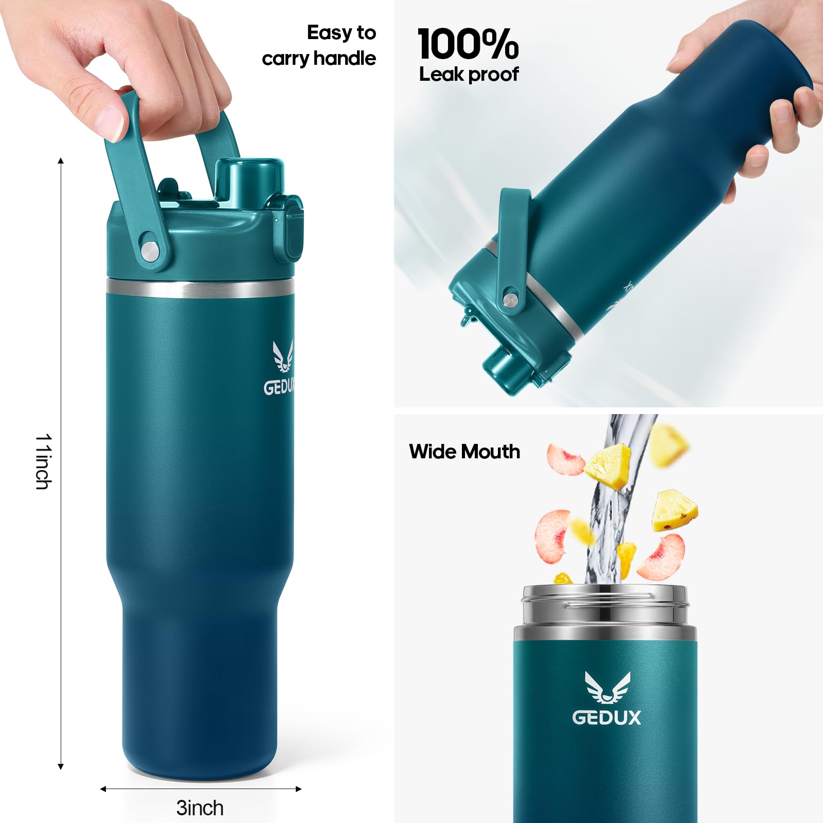 Gedux tumbler silicone boot base protects and stabilizes the bottle