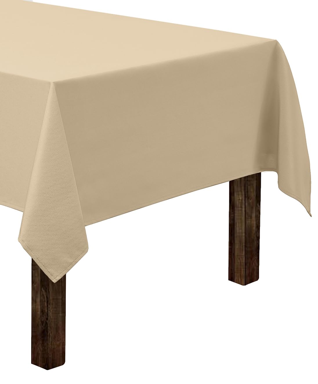 Gee Di Moda rectangle tablecloth on beige 5-foot table for an elegant, cohesive setup.