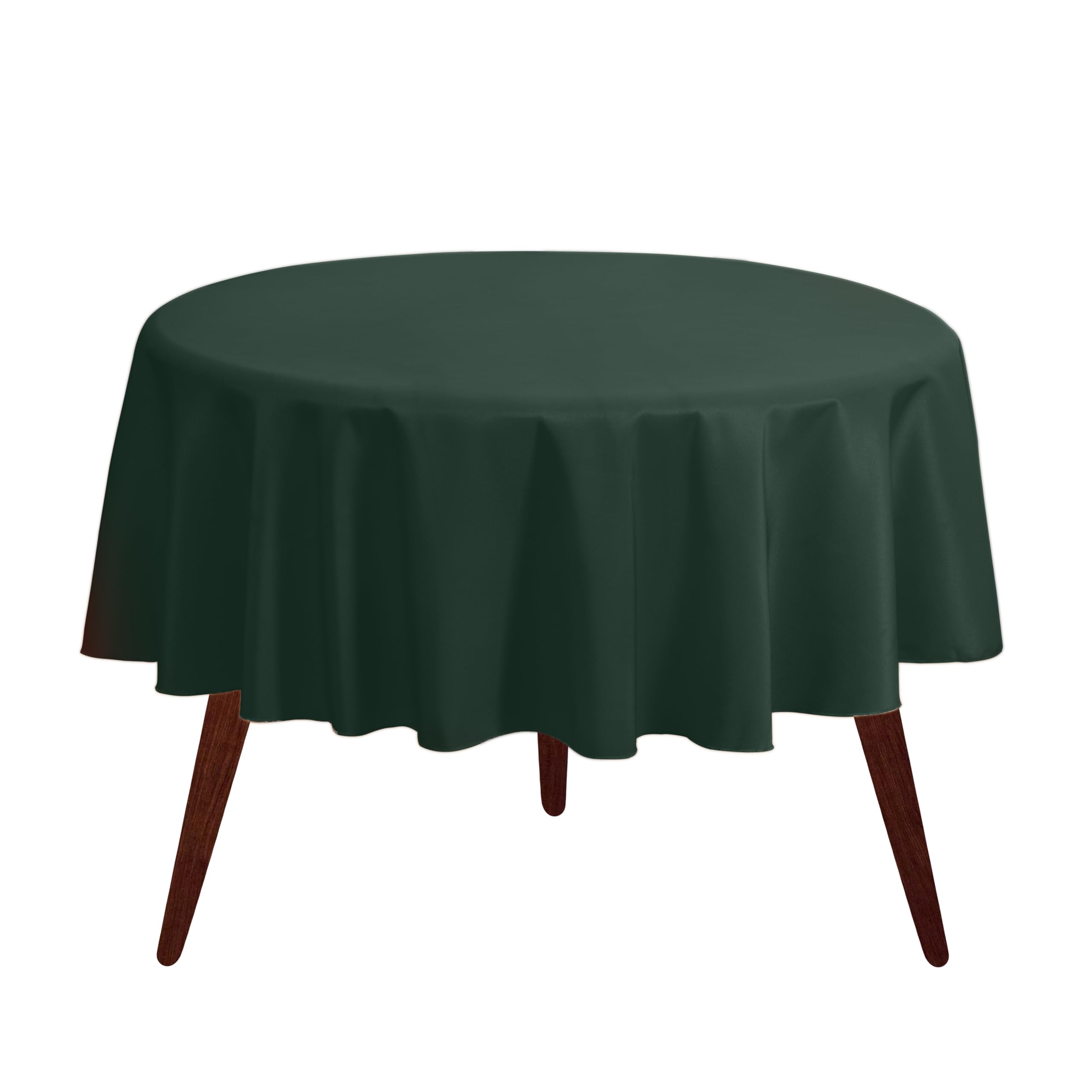 Gee Di Moda round tablecloth draped on table for elegant entertaining and spill protection
