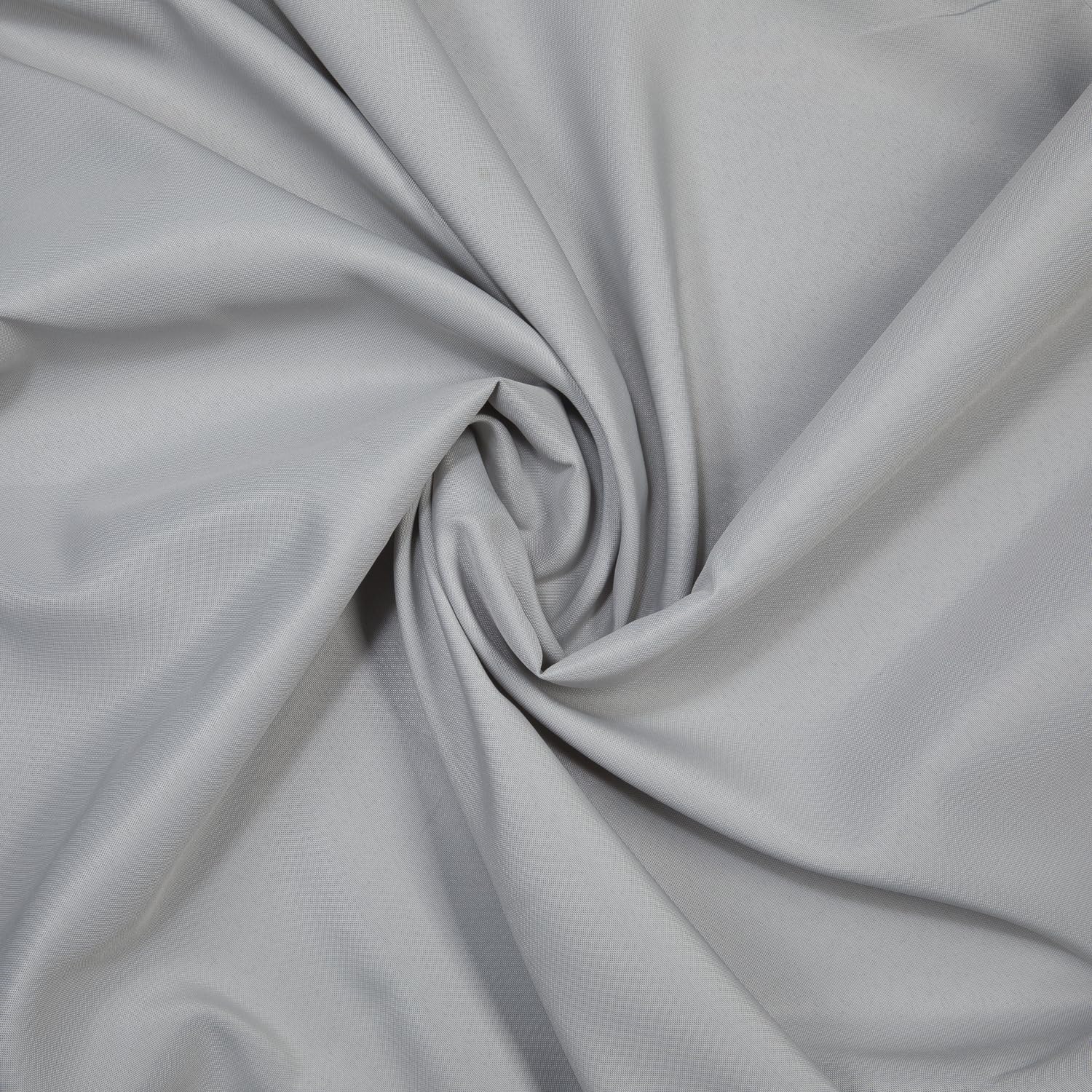 Gee Di Moda wrinkle-resistant tablecloth in silver stays smooth after use.