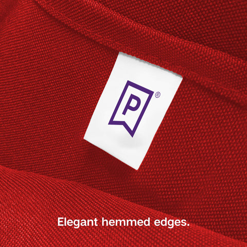 Gee Di Moda red tablecloth with designer palette for cohesive décor.