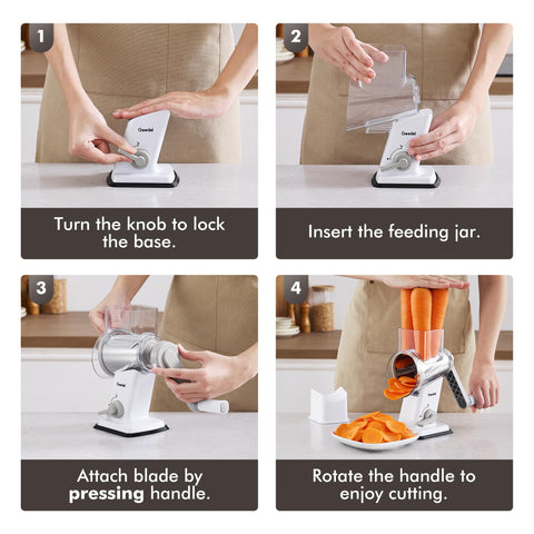 Geedel food-grade BPA-free body ensures safe handling during grating tasks