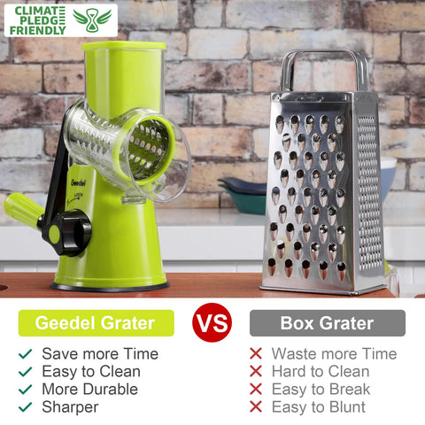 Geedel cheese grater blade close-up showing stainless steel blades stay sharp.
