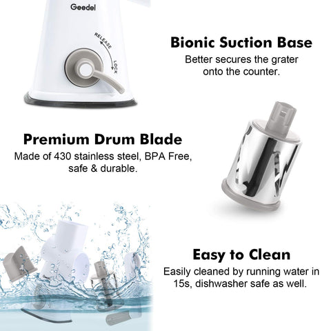 Geedel compact, detachable parts store neatly in your kitchen.