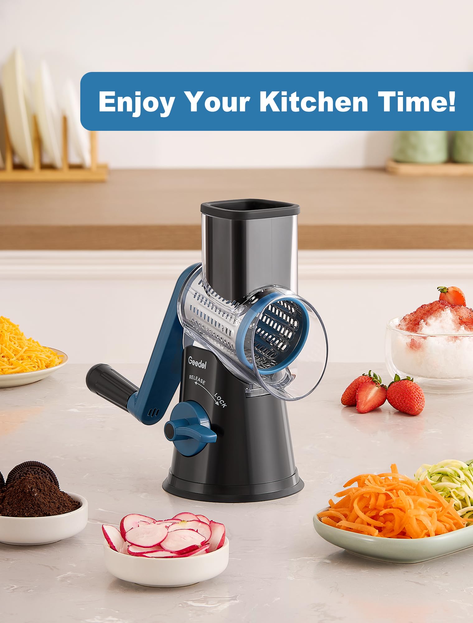 Geedel detachable parts clean easily and store compactly.