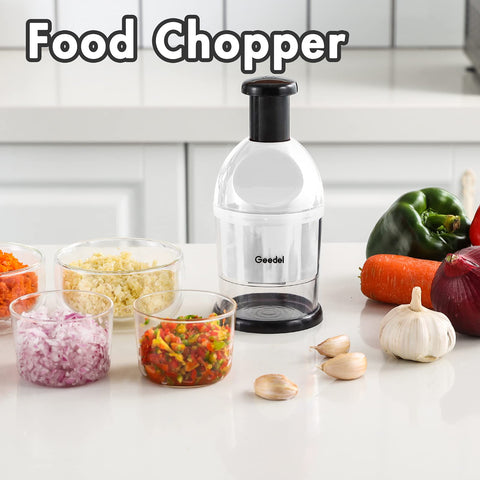 Geedel Food Chopper supports multi-task meals like salads and eggs.