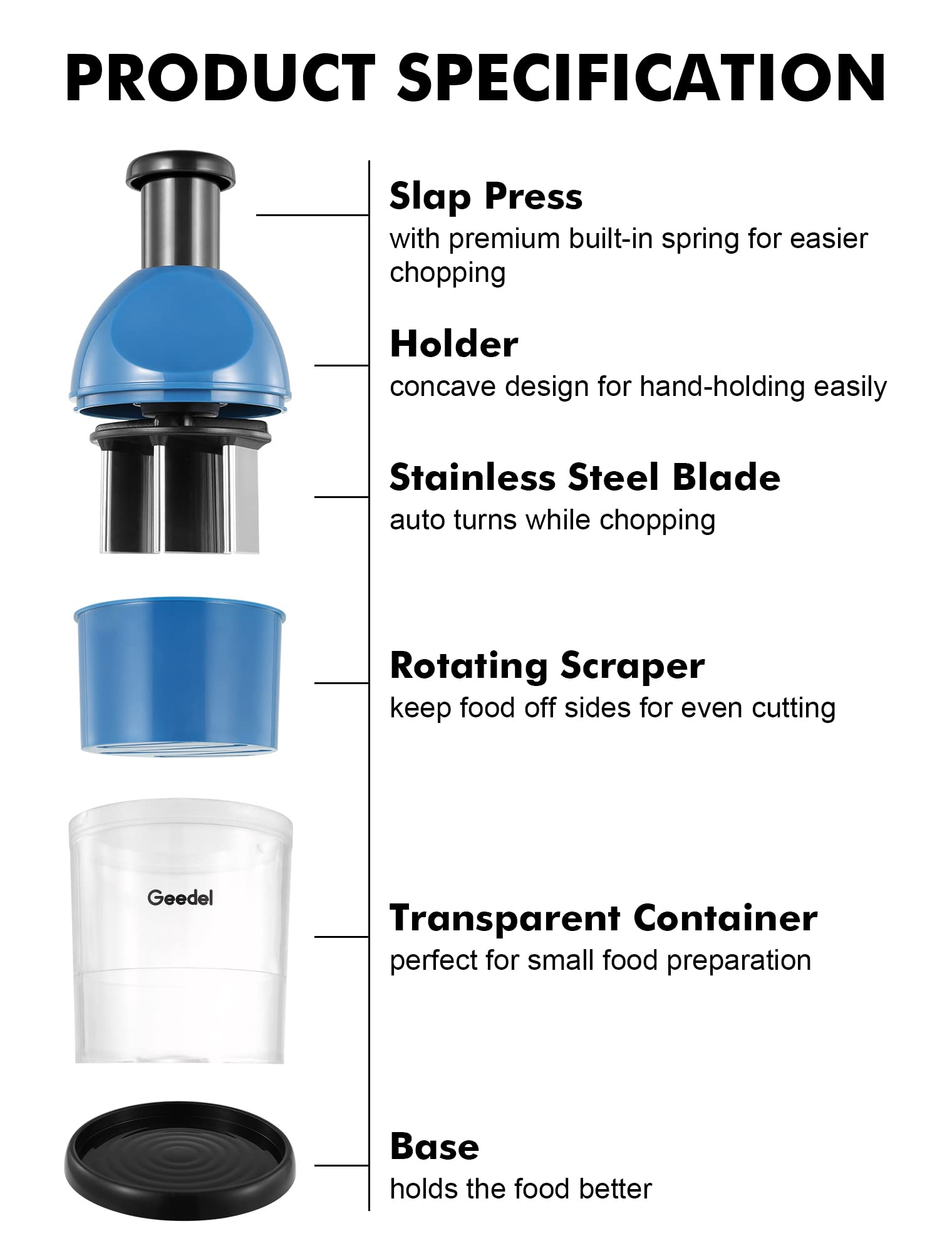 Geedel Food Chopper multi-use ingredients for versatile prep
