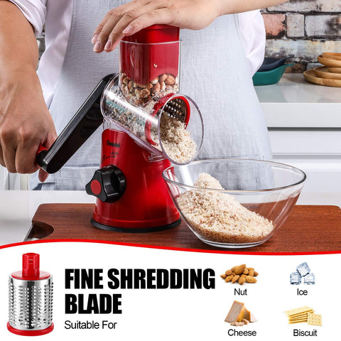 Geedel Kitchen Mandoline assembly with interchangeable blades ready for use.