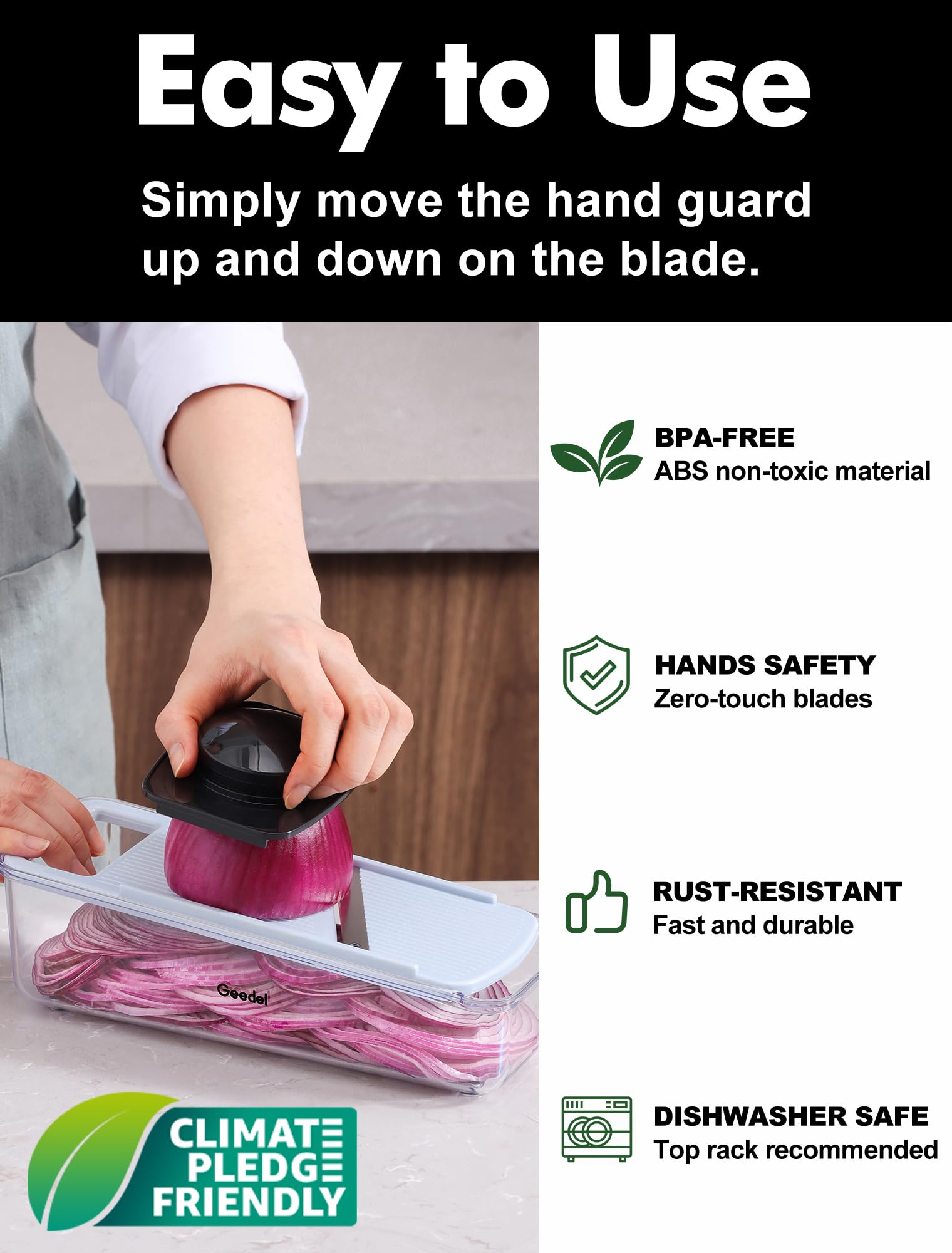 Geedel mandoline slicer potato slicing for fast even cuts