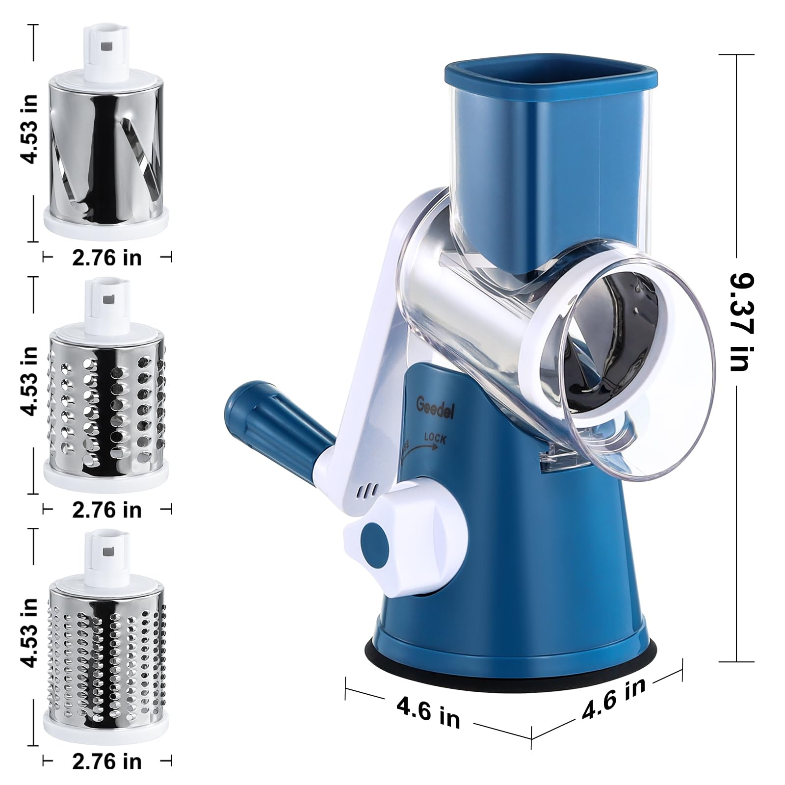 Geedel detachable parts simplify cleaning and storage after use