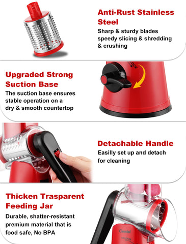 Geedel detachable parts for easy cleaning and compact storage