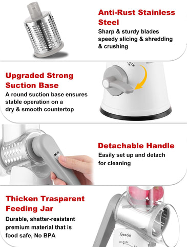 Geedel locking knob keeps the handle secure during use