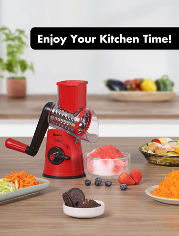 Geedel rotary cheese grater multi-use for cheese, vegetables, and more