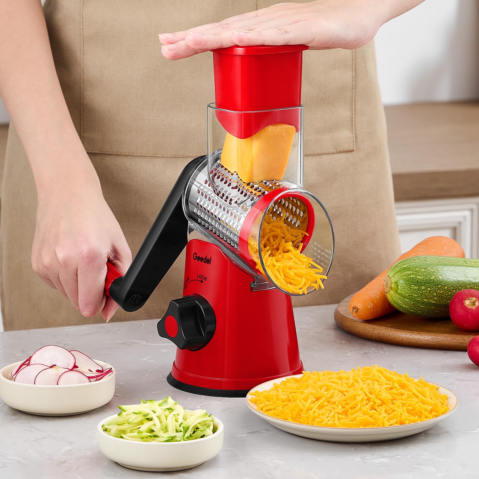 Geedel three blades enable versatile prep for veggies