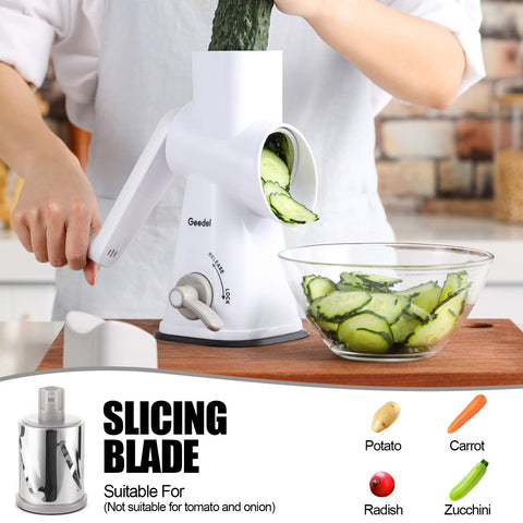 Geedel safety design with blade guard protects hands.