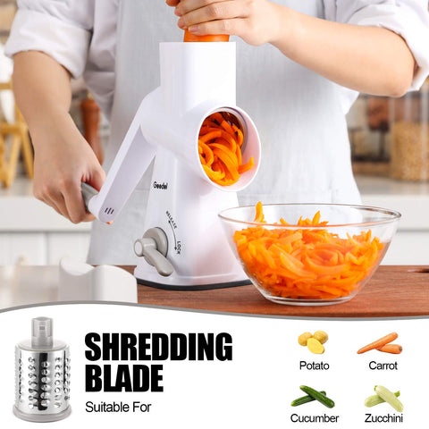 Geedel suction base keeps grater steady on counters.