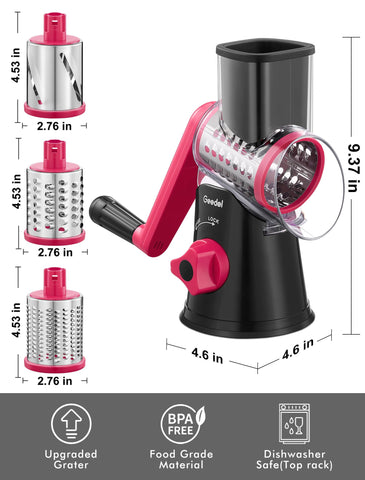 Geedel top-rack dishwasher safe parts for easy cleanup.