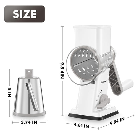 Geedel versatile tool grinds cheese, vegetables, and nuts for versatile kitchen prep