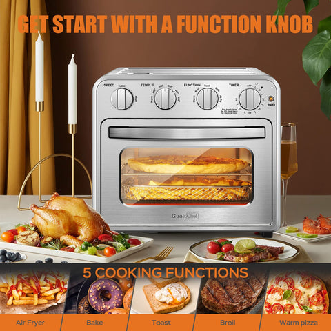 Geek Chef four-knob interface simplifies settings for all skill levels.