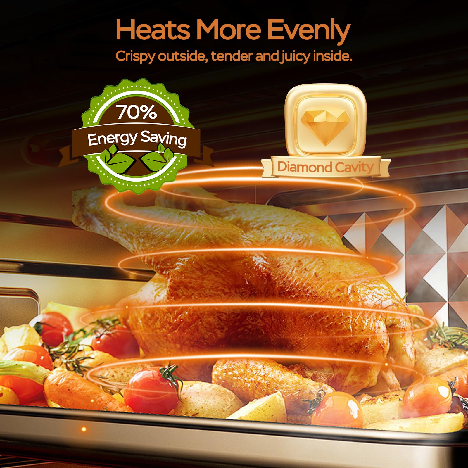 Geek Chef oven accessories include baking pan, air fryer basket, rack.