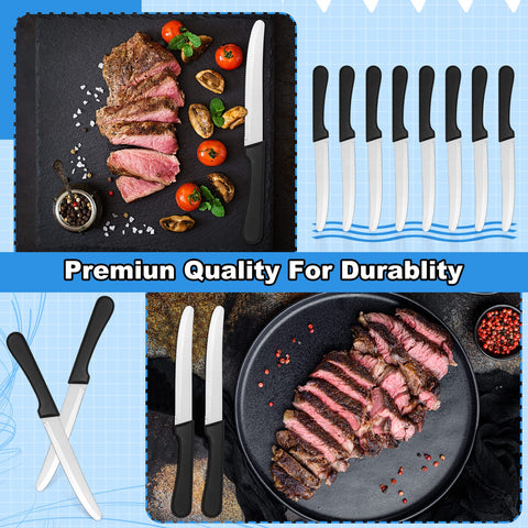 Geelin serrated blade steak knife enables effortless cutting of meats and breads