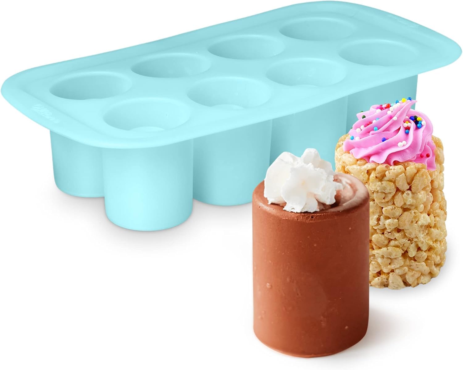 GEEOOLLAH 8-cavity silicone shot glass mold for fast edible cups perfect for party favors.