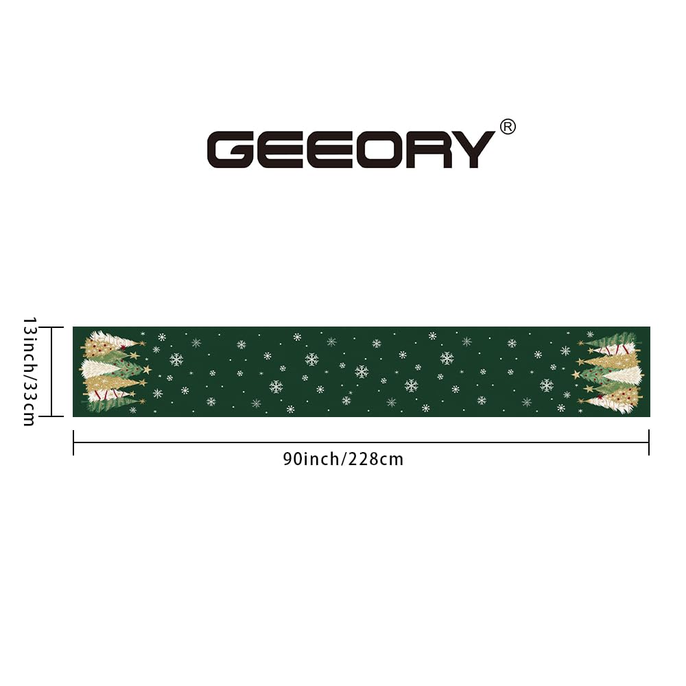 Geeory Christmas table runner machine washable for easy cleanup.