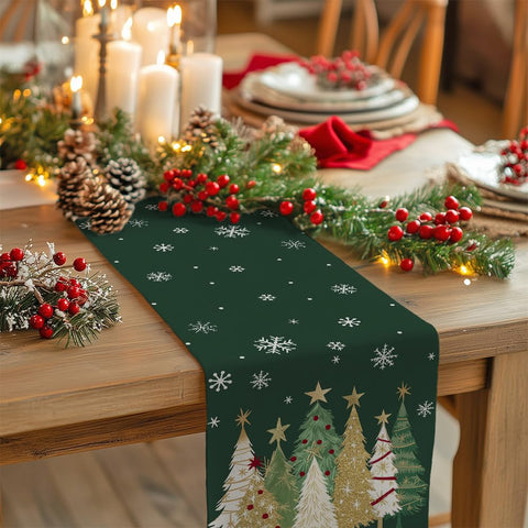 Close-up of Geeory table runner texture showing burlap-like durability for outdoor use.