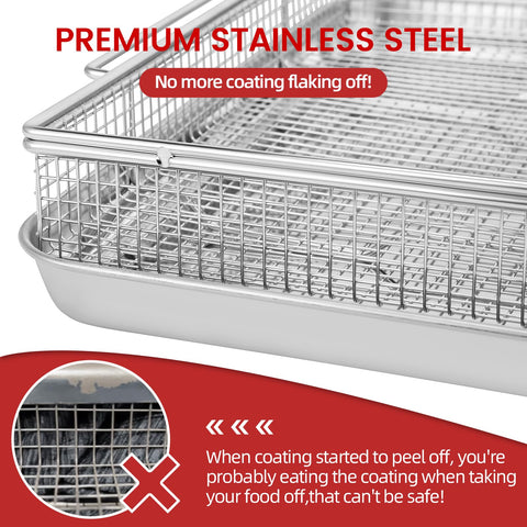 Geesta stainless steel bottom tray conducts heat evenly for consistent results.