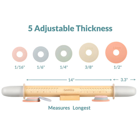 Geesta rolling pin rings dishwasher-safe for quick cleanup after baking
