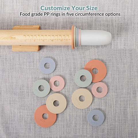 Geesta teak rolling pin gliding smoothly through dough for even shaping