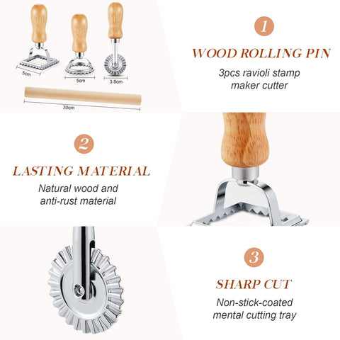 Geetery round cutter for precise ravioli edges.