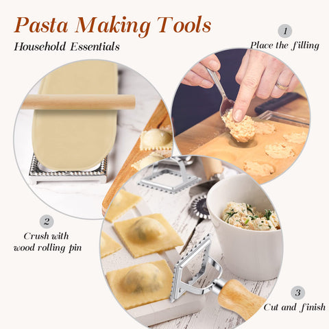Geetery square cutter for evenly shaped ravioli.