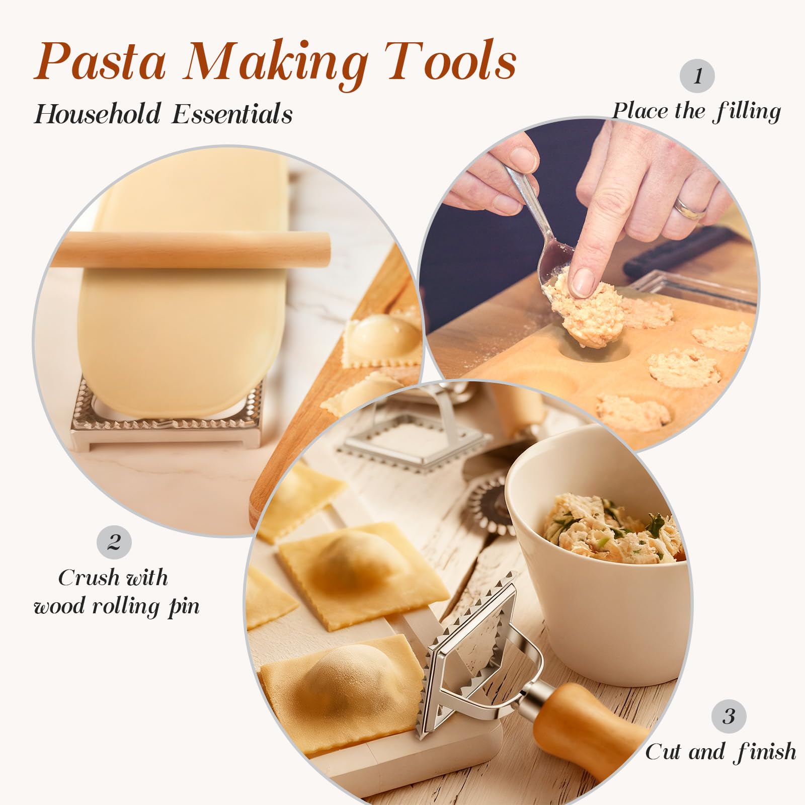 Geetery square pasta dough cutter creates precise ravioli shapes