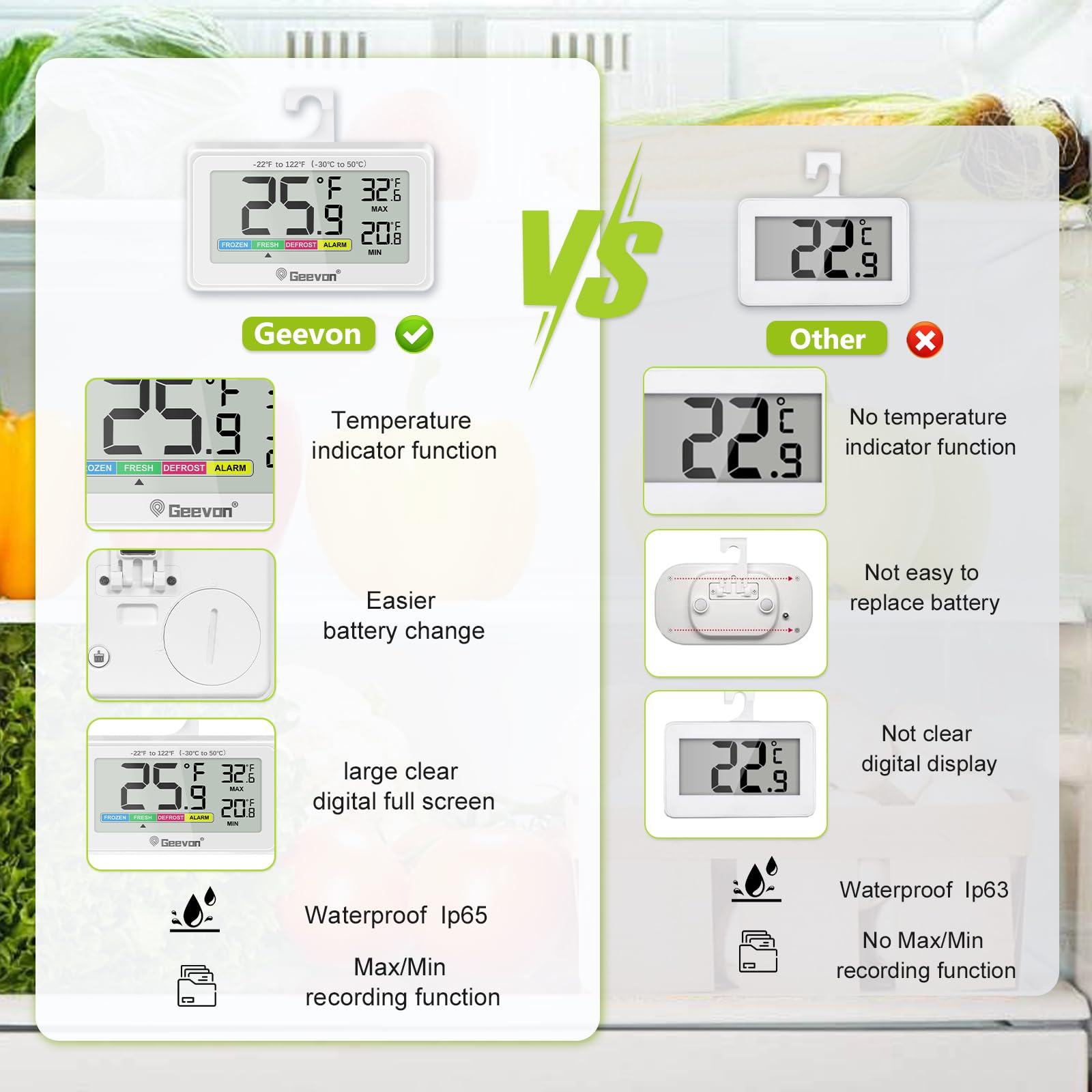 Geevon thermometer showing max and min records across time