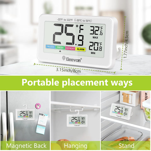 Geevon thermometer features a simple three-button operation
