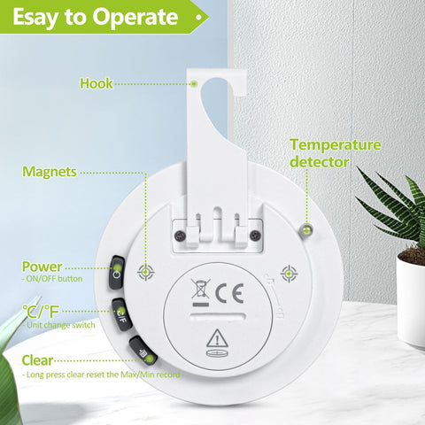 Geevon IP65 waterproof thermometer withstands moisture in storage areas.