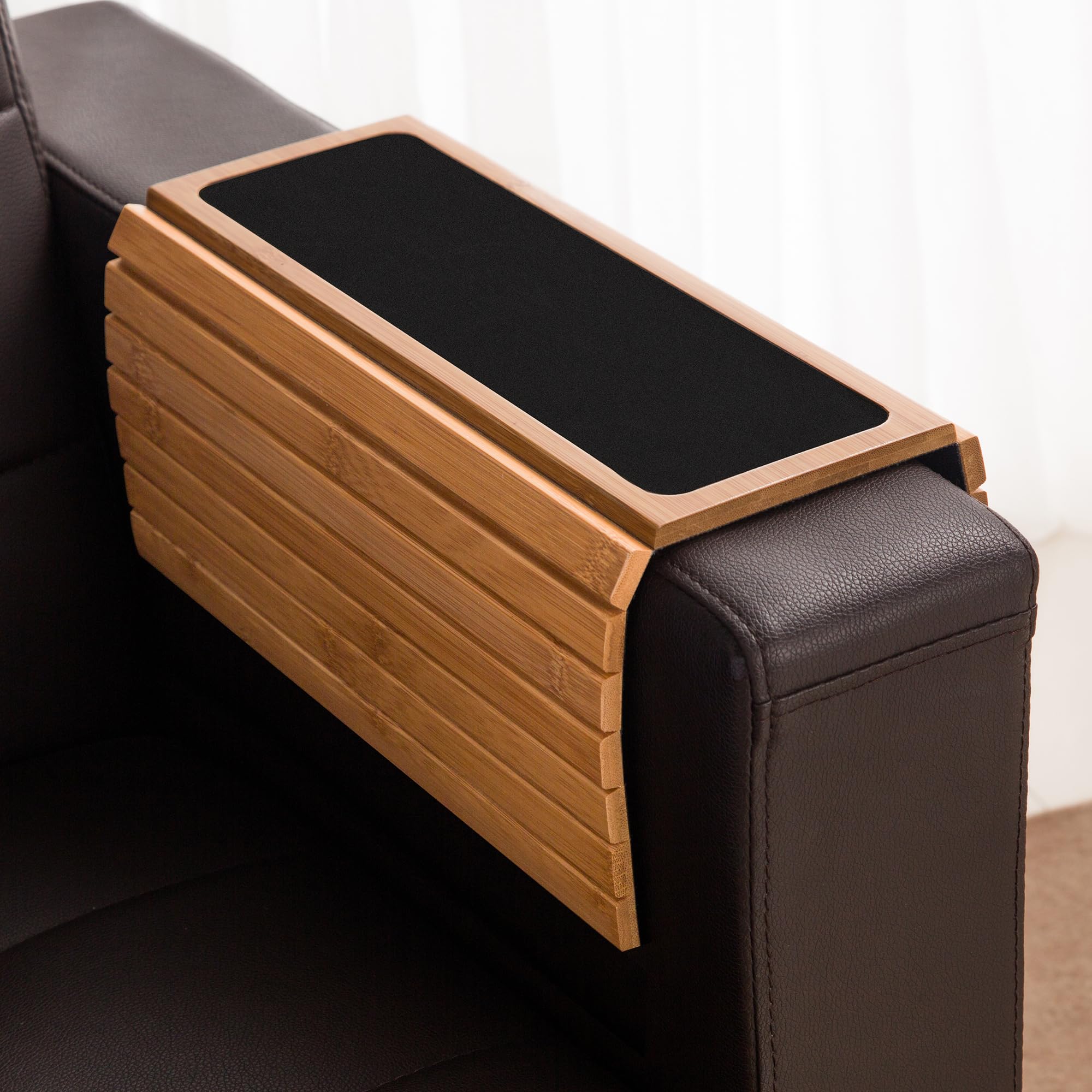 GEHE arm tray table folds away neatly for compact storage when not in use.